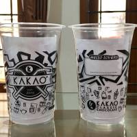 sablon cup plastik, sablon gelas plastik